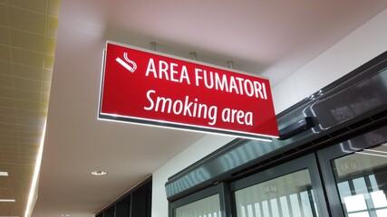 No smoking sign logo in airport. 