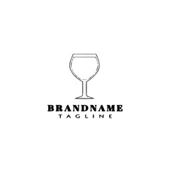 glasses logo cartoon template black icon isolated vector illustration