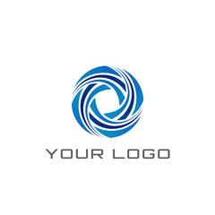 Circle shape abstract swirl bands logo design