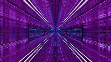 Bright purple high tech passage 4K UHD 3D illustration