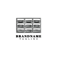 cabinet logo cartoon icon template black isolated vector illustration