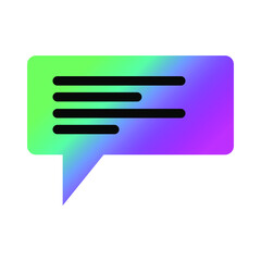 Modern speech bubble icon with gradient. Vector illustration isolated on white background.