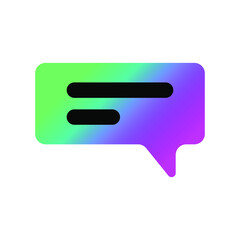 Modern speech bubble icon with gradient. Vector illustration isolated on white background.