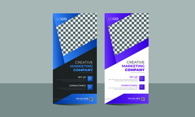 Modern and creative Business rack card or dl flyer design with vector layout template 