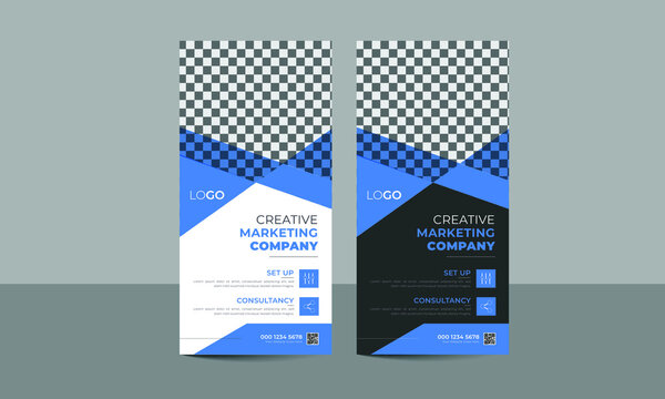Modern and creative Business rack card or dl flyer design with vector layout template 