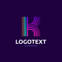 Letter K logo. colorful logo abstract