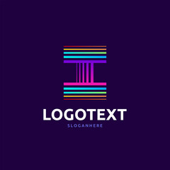 Letter I logo. colorful logo abstract