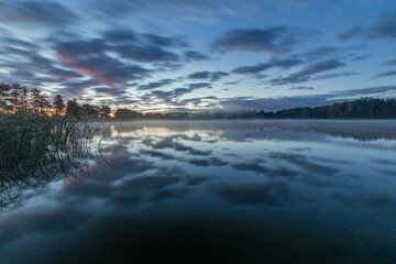 sunset over lake