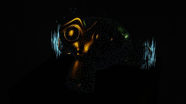 3D Animation Affe strahlend blauer strahl
