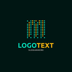 Fototapeta premium Letter M logo. visualizer logo