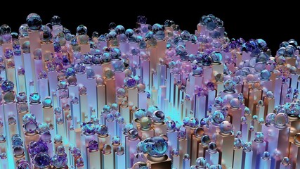 3D Glaskugel welt spiegelung abstrakter hintergrund kristalle