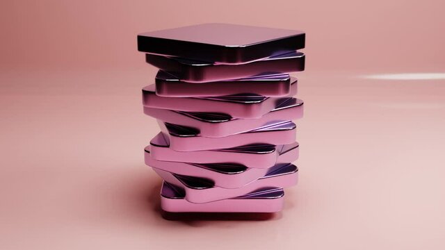 3D animation rose drehende platten