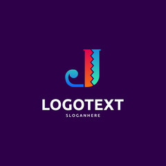 Fototapeta na wymiar Letter J logo. colorful logo abstract