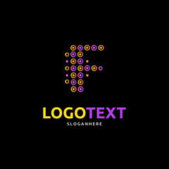 Letter F logo. F letter dot logo icon design