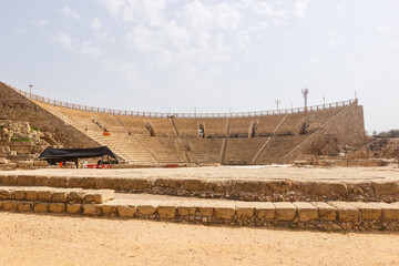 ruins of the amphitheater in Caesarea