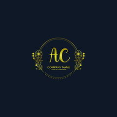 AC initial hand drawn wedding monogram logos