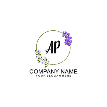AP Initial handwriting logo vector. Hand lettering for designs