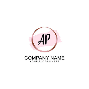 AP Initial handwriting logo vector. Hand lettering for designs