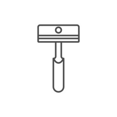 Shaving Razor Line Icon isolated on a white background - Barbershop Icon, Vector Illustration