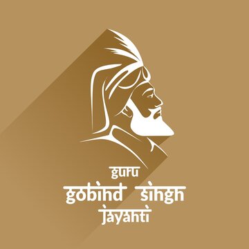 Vector typography, Guru Gobind Singh Jayanti Sikh festivals and celebrations in Punjab.