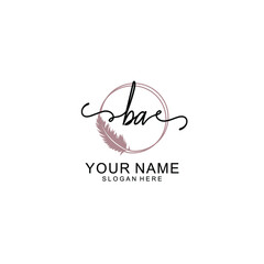 Initial BA beauty monogram and elegant logo design  handwriting logo of initial signature