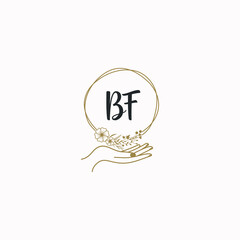 BF initial hand drawn wedding monogram logos