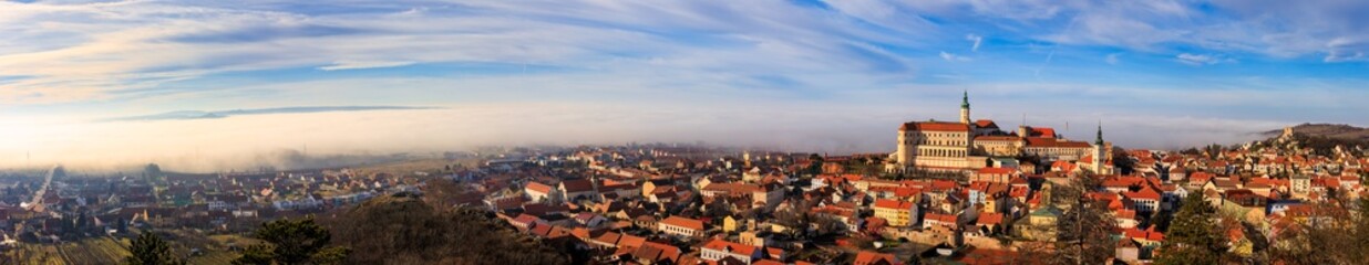 Fototapeta na wymiar Mikulov, Czech Republic - Cityscape Super Panorama