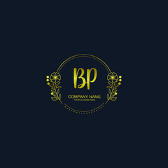 BP initial hand drawn wedding monogram logos