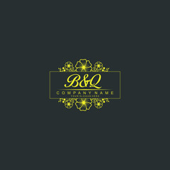 BQ Initial handwriting logo vector. Hand lettering for designs