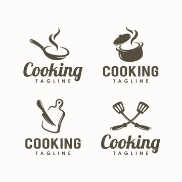 Set of cooking logo design template
