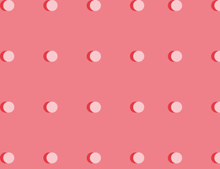 3D Pink Dots On Coral Background