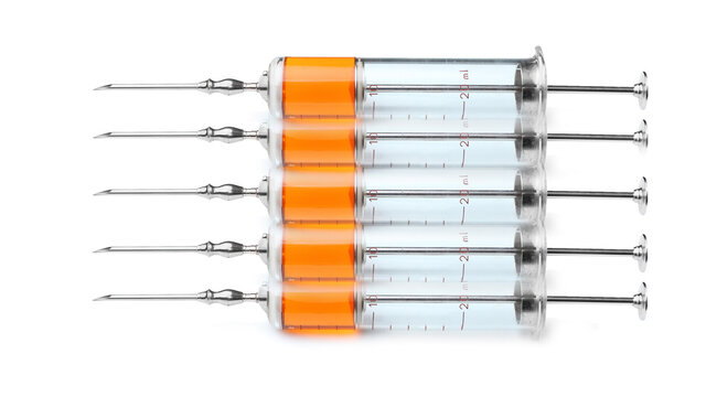 Vaccines for Covid 19 prevention. Object isolated on white background.