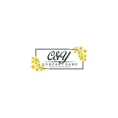 CY Initial handwriting logo vector. Hand lettering for designs