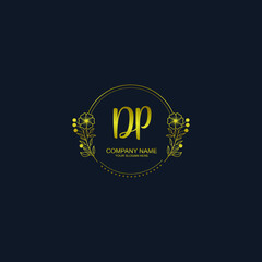 DP initial hand drawn wedding monogram logos