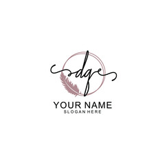 Initial DQ beauty monogram and elegant logo design  handwriting logo of initial signature