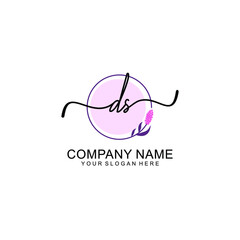 Initial DS beauty monogram and elegant logo design  handwriting logo of initial signature