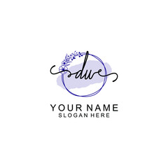 Initial DU beauty monogram and elegant logo design  handwriting logo of initial signature