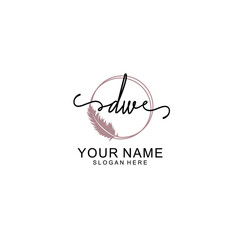 Initial DW beauty monogram and elegant logo design  handwriting logo of initial signature