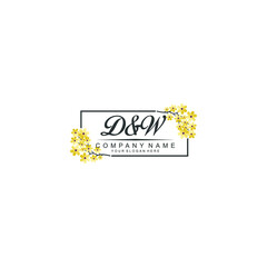 DW Initial handwriting logo vector. Hand lettering for designs