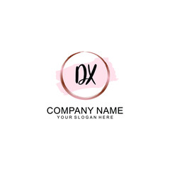 DX Initial handwriting logo vector. Hand lettering for designs