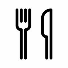 Fork and knife line icon. Linear style restaurant food symbol. Dinner sign. Editable stroke. Vector graphics