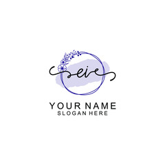 Initial EI beauty monogram and elegant logo design  handwriting logo of initial signature