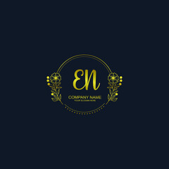 EN initial hand drawn wedding monogram logos