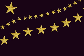 golden star starry texture in dark purple background