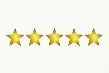 golden five star in white background