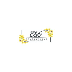 EO Initial handwriting logo vector. Hand lettering for designs
