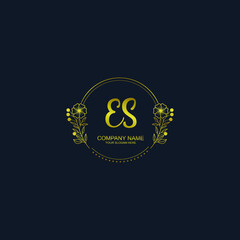 ES initial hand drawn wedding monogram logos