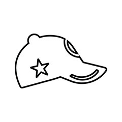 Cap, fashion, sports outline icon. Line art vector.