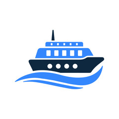 Fototapeta na wymiar Cruise ship, boat, marine icon. Simple editable vector design isolated on a white background.