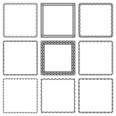 Vector set of square narrow and wide simple frames